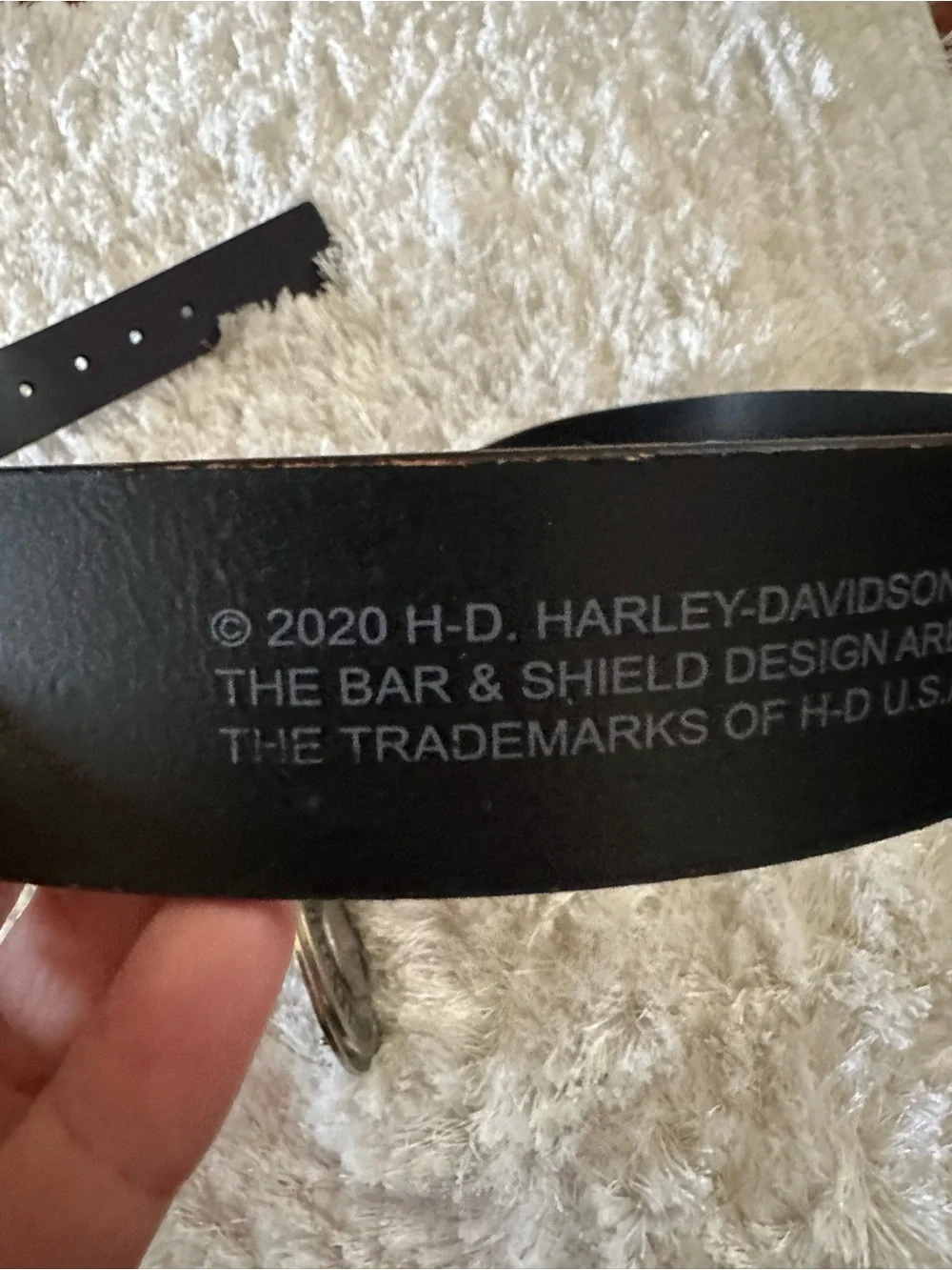 Harley-Davidson Silver Skull Belt Buckle with Black Inset